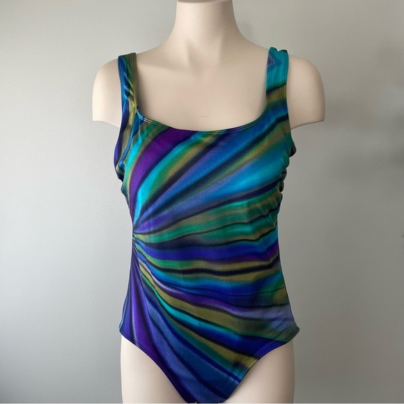 Longitude Other - Longitude One Piece Swim Bathing Suit Swimwear Purple Blue Teal Size 12